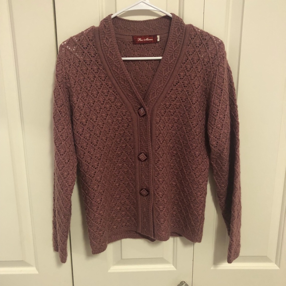 Blushed Rose colored knit cardigan
